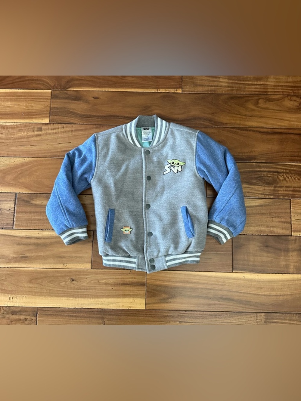 Star Wars Grogu Kids Varsity Jacket Size 120 / 5-6Y